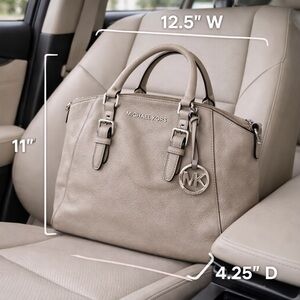 Michael Kors Ciara Large Satchel – Cement Leather